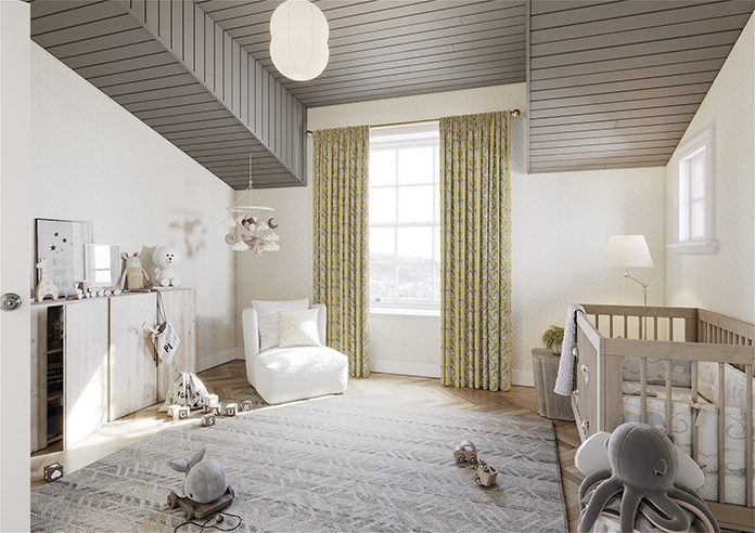 Scandi Birds, Mustard - Made to Measure Curtains - Image 7